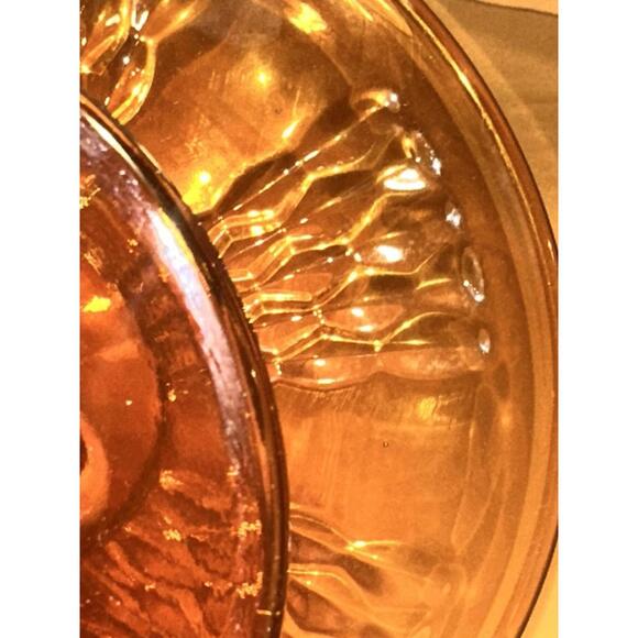 Vintage Indiana Glass Mt. Vernon Pattern Amber Glass Footed Cake/Pie Stand - Picture 5 of 5